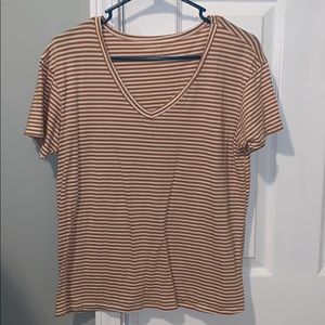 orange american eagle stripped top